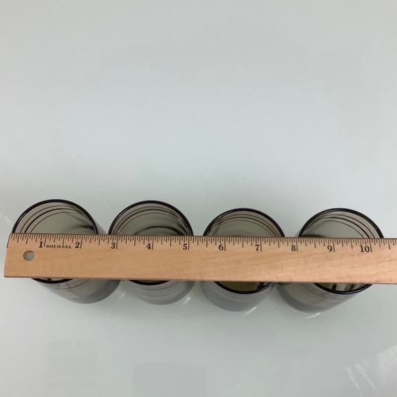 VTG MCM 1970s Smoked Tumblers Orange & Brown drinkware set of 4 EUC - Picture 4 of 9